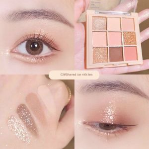 MUGE LEEN 9 Colors Chocolate Eyeshadow Palette Sequins Matte Glitter Waterproof Earth Color Eye Shadow Palette Eye Makeup Cosmetics