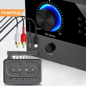 【PCWFKef】 Bluetooth 6.0 Âm Thanh Receiver 3.5Mm AUX RCA Với Mic Hifi Stereo Không Dây Adapter Hỗ Trợ USB U-Đĩa Cho Xe Loa Amp