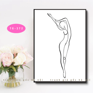 Tranh tối giản nghệ thuật cô gái khỏa thân treo tường chất vải canvas đã có khung tặng kèm đinh treo