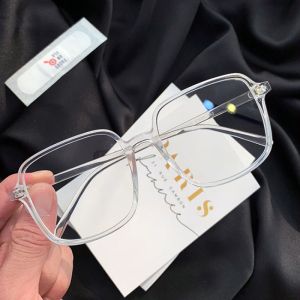 Fashion Irregular Glasses Frame Anti Radiation Glasses Women Men Shades for Women Glasses Korean Style Round Frame Clear Lens Eyeglasses TR90 Elastic Temples Leg with Star Pattern IVY