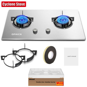 🔥Flip Cover Gas Stove🔥CHRIS OPAICN 9.5KW Stainless Steel Gas Stove Double Burner Timing Folding stove gas cooker dapur stainless steel Build-In Tabletop Time flip gas stove Kitchen Cooktop gas hob 2 burner kitchen 煤气炉大火 煤气灶双灶