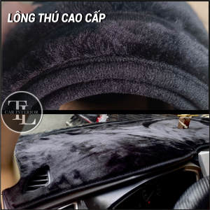 Thảm taplo xe Toyota Innova Cross 2023 - 2025 da carbon nhung lông cừu có đế chống trượt 3 lớp dày dặn bảo hành 12 tháng