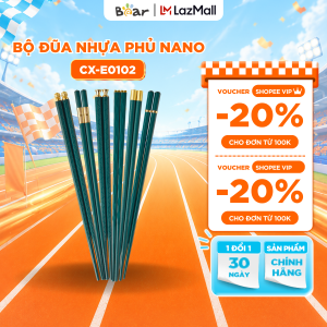 Bộ Đũa Nhựa Phủ Nano Bear 6 Đôi Chống Khuẩn Chống Mốc Chất Liệu An Toàn Dùng Gia Đình CX-E0102