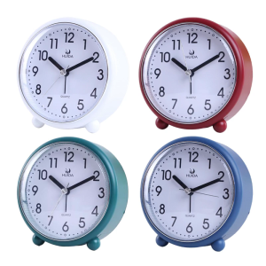 Silents Analogs Alarm Clock 4inch NonTicking with Night Lights Powereds Old Fashioneds for Bedroom Bedsides Desk Use