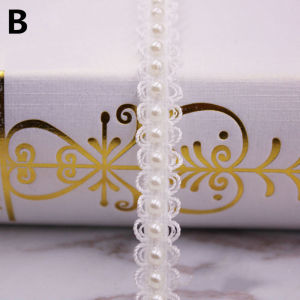 FDGFGG 1 Yard Beaded DIY Collar Fabric for Wedding Dress Decor Bridal Applique Ribbon Tape Garment Materials Sewing Accessories Lace Trim