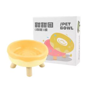 Elevated Cat Bowl 2 IN 1 Donut Four-legged Detachable Bowl Feeder Water Bowl