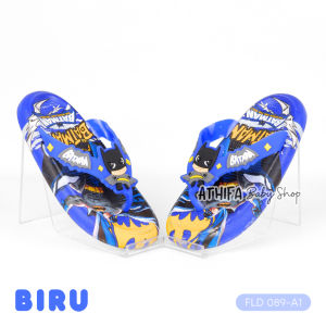 Sandal Jepit Karet Anak Laki Laki 1 2 4 3 5 6 7 8 9 10 Tahun Karakter Btman 089-A1 Biru