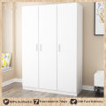 EXINHOME Wooden 3 Doors White Multi-Functional Wardrobe Clothes storage ...