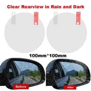 SltcrPasion Car Rearview Mirror Rainproof Sticker Anti-glare Film Clear View In Rain and Dark for Safe Driving 100X100