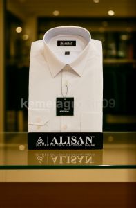 Kemeja Polos ALISAN Premium Slimfit Formal Lengan Panjang Warna Navy Dongker Biru Tua Pria Kantor