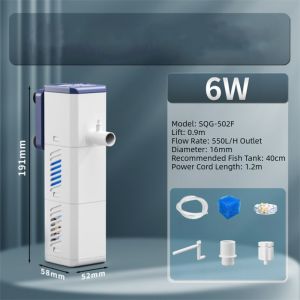WMU7071 Circulation Aeration Small Aquarium Filter 4-in-1 Filter Rain Shower Outlet Submersible Filter Aeration System Energy Saving Aquarium Air Pump Freshwater Aquarium