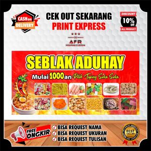 Bisa Cod / Spanduk Banner Seblak Prasmanan Pedas - Banner SEBLAK PRASMANAN