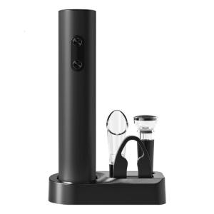 Elegant Electric Wine Opener Set with Foil Aerator Vacuum Stopper and Storage Base for Effortless Wine Opening