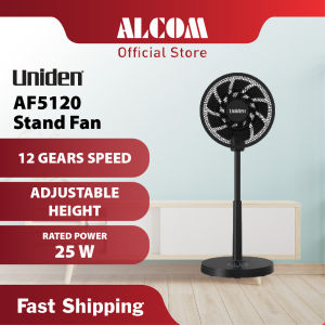 UNIDEN AF5120 Stand Fan with 12 Speeds 3D Oscillating 12" Blade Size 25W & Adjustable Weight