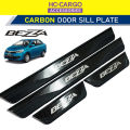 HC CARGO Perodua Bezza OEM CARBON Design Door Side Sill Panel Silver Logo CARBON SCUFF PLATE KICKING PLATE. 