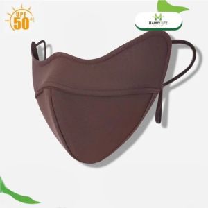 Khẩu Trang Lụa Mát 5D Lót Lông Cừu Khung Định Hình Chống UV UPF 50+ Chống Nắng Giữ Ấm Thoáng Khí