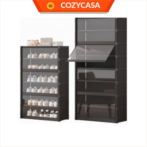 【COZYCASA】Flip Dustproof Shoe Cabinet with Clear Door / 30cm Deep Large Shoe Rack Organizer