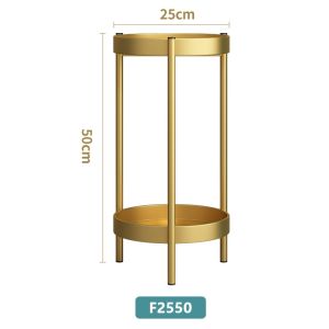 Indoor Gold luxury multi-layered flower stand wrought iron Display flower pot Rack 双层花盆架