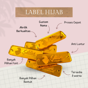 Paket 10 Pcs Label Hijab Akrilik Label Custom Hijab Label Baju Kerudung Gamis Custom