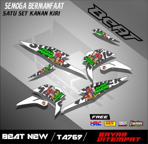 Striping Stiker Motor Beat New 2020-2022 Semifull Keren Motif Super Mario Kode TA769
