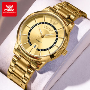OPK Watch for Men Original Brand Luxury Waterproof Diamond Dial Luminous Stainless Steel Wristwatch Suitable Dress