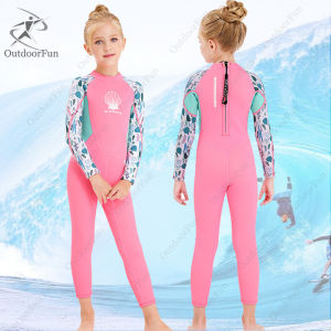 2.5MM Neoprene Wetsuit Kids  long sleeve swimsuit for girls Snorkeling diving suit 3-13 years