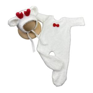 ชุดหมวกกวางเรนเดียและชุดรอมเปอร์สำหรับเด็กทารกชุดถ่ายภาพวันหยุดเทศกาลคริสต์มาส