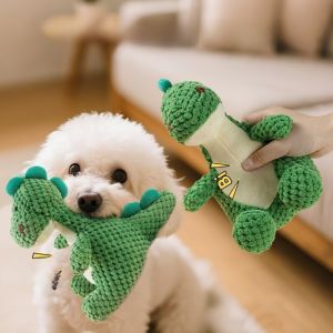 WAPKTY Sound-Making Dinosaur Sound-Making Pet Toy Bite-Resistant Squeaky Durable Dog Toy Teeth Relief Soft Stuffed Dog Plush Dinosaur Toy Small Breed Dog