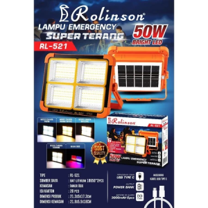 Lampu Emergency Solar Panel 6 Mode 50W Rolinson RL-521