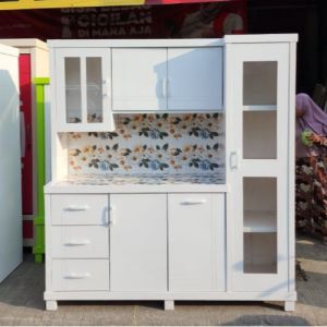 Lemari Sayur 4 Pintu Full Gendong / Lemari Dapur / Rak Piring / Rak Dapur