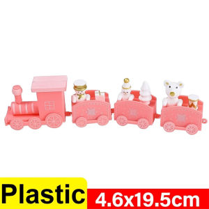 🎄🎅Mini Christmas Train Ornaments Wooden Plastic Table Decoration with Gingerbread Snowman Xmas Tree Figurine Noel Happy New Year