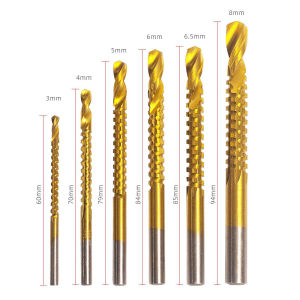 6Pcs HSS Drill Bit Set Spiral Screw Metric Composite Tap Drill Bit Twist Drilling Polishing Tools