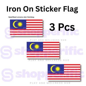 (Ready STocks) 3 PCS IRON ON LENCANA BENDERA MALAYSIA (IRON ON)size 5 x 2.5cm
