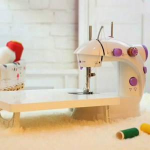 PAKET 5IN1 MESIN JAHIT MINI PORTABLE+MEJA+SEWING KIT FREE JARUM MESIN 12PC