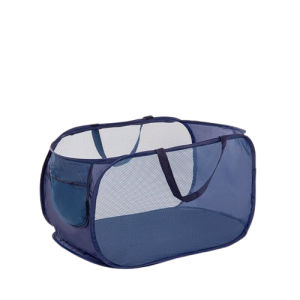 Breathable 2 Slot Foldable Laundry Basket Mesh Pop Up Storage/Multi-Compartment Dirty Clothes Organizer/Plush Toy Hamper