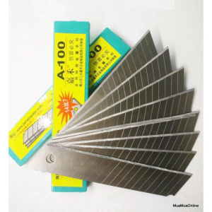 Combo Dao Rọc Giấy Văn Phòng + Hộp 10 Lưỡi Dao Siêu Bén - Dụng Cụ Cắt Giấy Văn Phòng Siêu Tiện Ích