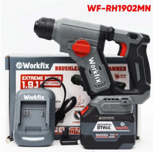 Máy khoan bê tông mini Workfix WF-RH1902MN | Thiết kế nhỏ gọn màu xám đen đỏ | Công suất 1.9J tốc độ không tải 1250RPM | Pin sạc 18V sạc nhanh bảo hành 12 tháng