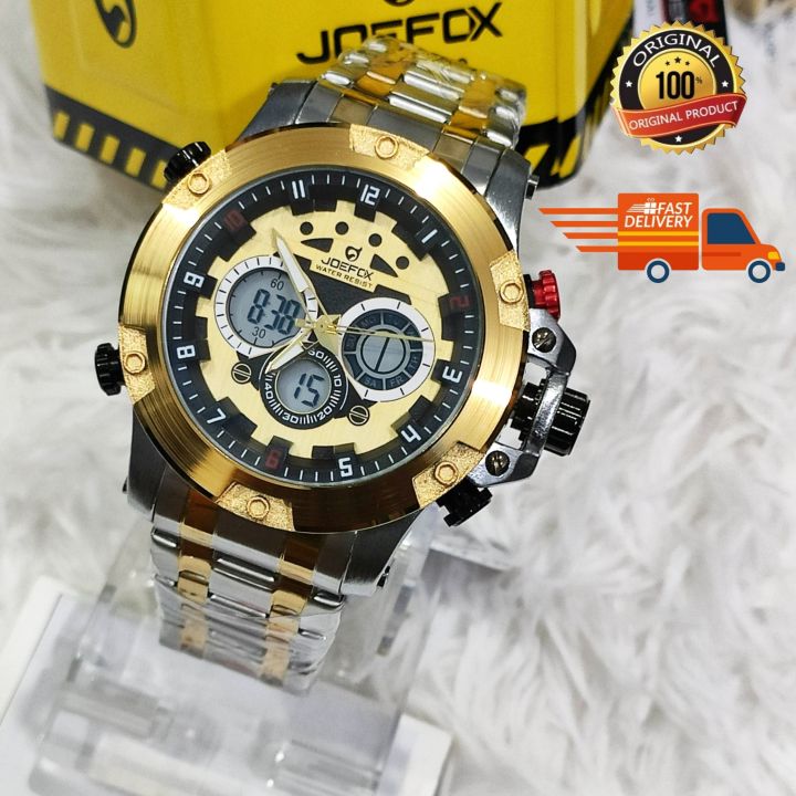 New!! JOEFOX Rugged and Tough Original Dual-Time Super iLLuminator  Non-Tarnish Japan Movement Water Proof Complete Inclusion | Lazada PH