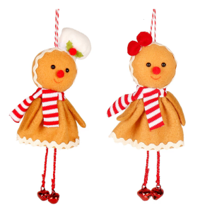 Christmas Tree Doll Decorations Fabric Biscuit Men Ornament For Mantels Wreath Bookshelf Indoor and Outdoor Decoration