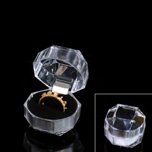 Gratis Ongkir - Tempat Kotak Perhiasan Acrylic Busa Tebal Model Kristal Transparan / Box Cincin