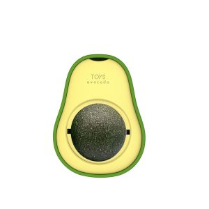 Catnip Ball Ball Wall Mounted Avocado Design Mint Organic Ball Cat Crack Catnip Ball Rotating Candy Licking Ball Toy Chewing Teeth Cleaning Anti Bite Happy Cat Snack Cat Interactive Play Toy