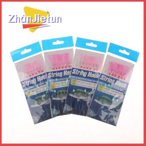 zhanjietun 1 cái 6 móc nước mặn giàn 6 Chuỗi móc flasher cá thu lông câu cá Mồi Câu Cá Biển mồi cá thu