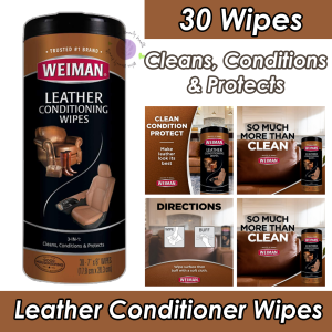 USA Weiman 3 in 1 Deep Leather Cleaner & Conditioner Cream l Wipes l Leather Cleaner Polish and Conditioner