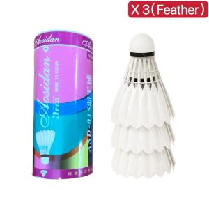 MOMO 12PCS Badminton Shuttlecock Feather Shuttlecock Outdoor Sports Training Ball School Playground Beach Park Family Game Durable Stable Flight Shuttlecock Manila Stock