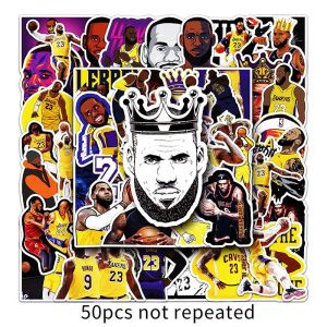 50pcs NBA ngôi sao bóng rổ LeBron James nhãn dán graffiti hành lý máy tính xách tay Mũ bảo hiểm cá nhân hình dán trang trí