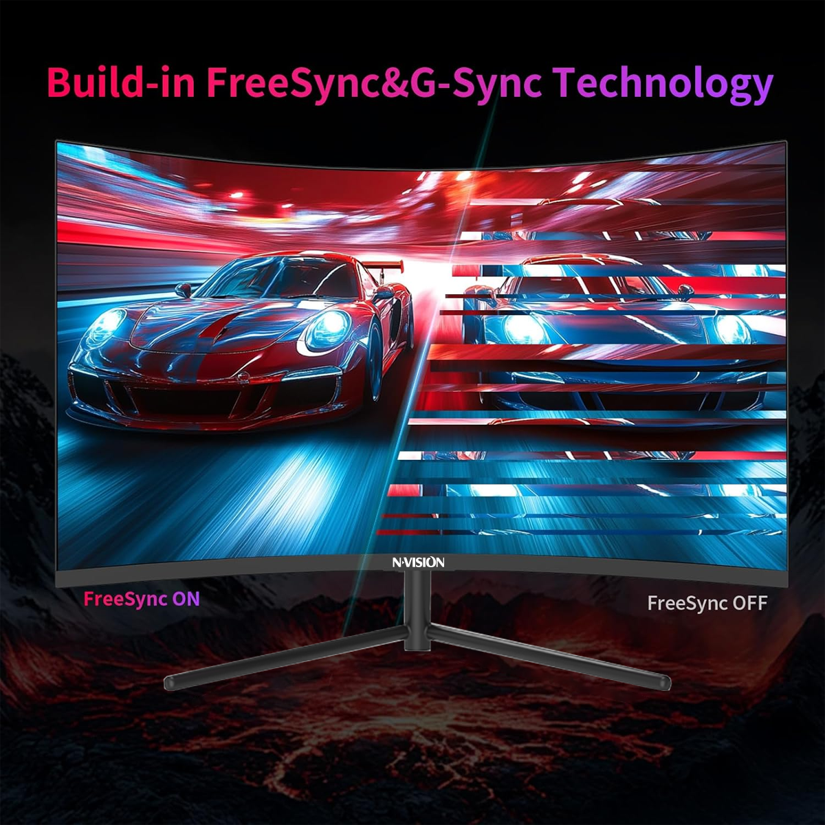 Nvision 27/32 Inch 240HZ Curved Gaming Monitor FHD 1500R Frameless 1Ms Gaming Monitor For PC Laptop