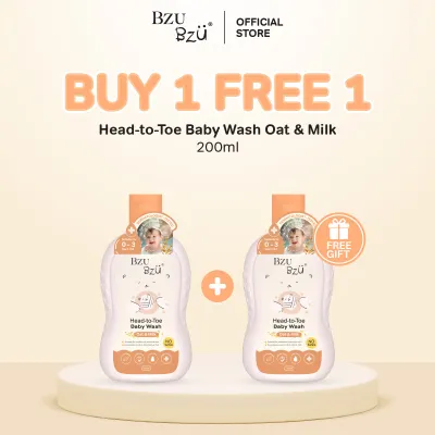 [Buy 1 Free 1] BZU BZU Head to Toe Baby Wash Oat & Milk (200ml)