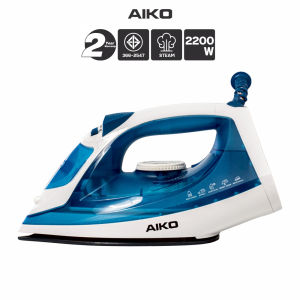 AIKO AK-007A สีฟ้าขาว เตารีดไอน้ำ STEAM IRON Ceramic Soleplate 2200W
