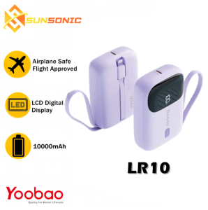 Yoobao LR10 Lightweight Dual Built-in Cables 10000mAh High Capacity Power Bank w/ Digital Display & 3C Certification