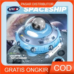 Mainan Anak UFO SHAPE ELECTRIC M-72 SPACESHIP TGS-121 Mainan Ufo Music Lampu Berjalan Astronot Ufo Luar Angkasa Mainan Anak Perempuan - Mainan Anak Laki Laki